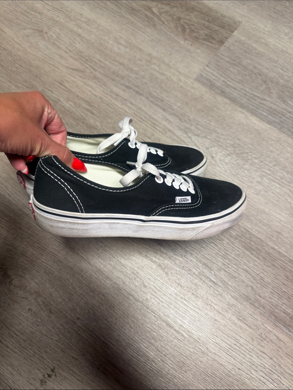 Vans Black Canvas Low-Top Sneakers with White Accents